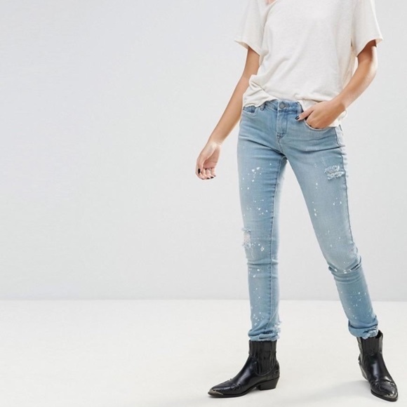 BLANK NYC Skinny Classique Splatter Jeans Womens Size 25 Distressed NWT - Picture 1 of 10